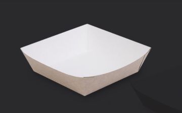 Лоток бумажный крафт 550мл 140х140х42мм для фастфуда ламин OSQ TRAY 550 60/480  Лоток бумажный крафт 550мл 140х140х42мм для фастфуда ламин OSQ TRAY 550 60/480