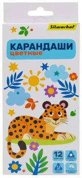 Карандаши цветные 12цв трехгранные заточенные Silwerhof Веселые друзья 1/8/160 Карандаши цветные 12цв трехгранные заточенные Silwerhof Веселые друзья 1/8/160