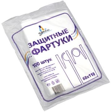 Фартук одноразовый голубой 68х110 (100штук) 1/10