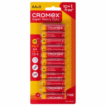 Элемент питания КРОМЕКС/CROMEX АА (LR6, 15А) 10+1шт солевые 1/10 