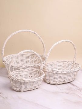 Корзина плетеная 27х19х27см белый плетеная ива S М-28-50 1/1