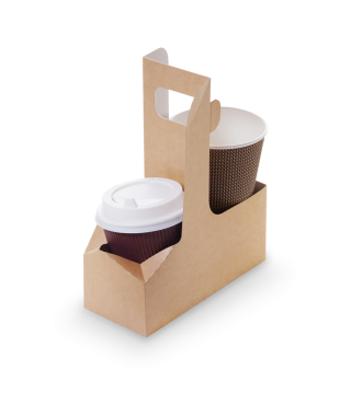 Держатель для стаканов OSQ CUPHOLDER 160х80х80 крафт/белый 25/500  Держатель для стаканов OSQ CUPHOLDER 160х80х80 крафт/белый 25/500