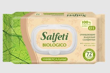 Салфетки влажные Salfeti Eco biologico очищающие универсальные с пластиковым клапаном (72) 1/20 Салфетки влажные Salfeti Eco biologico очищающие универсальные с пластиковым клапаном (72) 1/20
