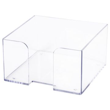 Подставка для бумажного блока 90х90х50мм пластиковая прозрачная BRAUBERG 1/20