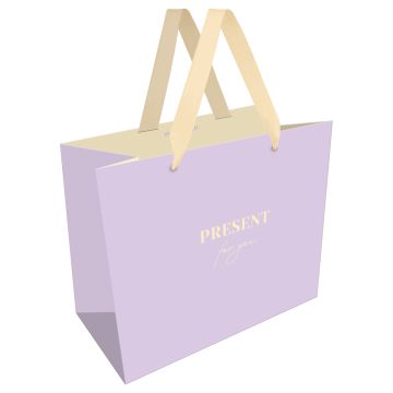 Пакет подарочный бумажный (32х26х12) матовый фольга MESHU Monochrome Purple 1/12