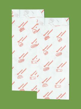 Пакет бумажный белый 220х90+40 38гр/м2 V-дно Приятного аппетита под шаурму 100/1600