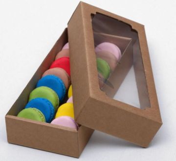 Коробка с окном 240х110х45мм микрогофрокартон крафт 5/5