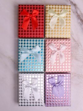 Подарочная коробка Прямоугольник 7х9х2,8см Ромбики микс 1/12