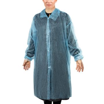 Халат на кнопках голубой одноразовый ХХL (10шт) снаблайн 1/10 