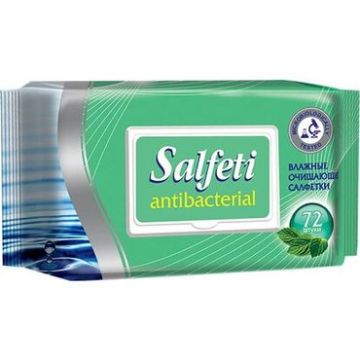 Салфетки влажные Salfeti Антибактериальные с пластиковым клапаном (72) 1/20 Салфетки влажные Salfeti Антибактериальные с пластиковым клапаном (72) 1/20