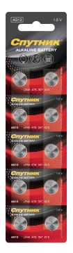 Элемент питания Спутник  Alkaline Battery AG13/10В на картоне 1/10/200 Элемент питания Спутник  Alkaline Battery AG13/10В на картоне 1/10/200