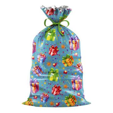 НГ Пакет подарочный (20х35) полипропилен мет+рис Сюрприз из мешка 100/2000