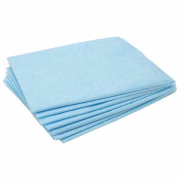 Простыни ЧИСТОВЬЕ  нестер., комплект 100шт 70х80см, спанбонд 14 г/м2, голубые 1/20 