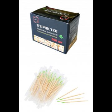 Зубочистки в индивидуальной упаковке с ментолом (500шт) КП 1/100