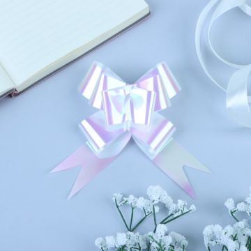 Бант-бабочка 3см перламутровый белый 10/10