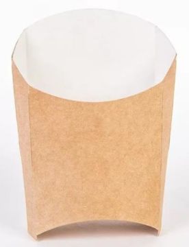 Коробка бумажная для картофеля фри 110х68х111мм крафт ламинированный  50/1200