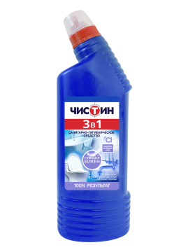 Средство жидкое 750мл чистящее для уборки туалета ЧИСТИН 3 в 1 содержит активный хлор 1/14