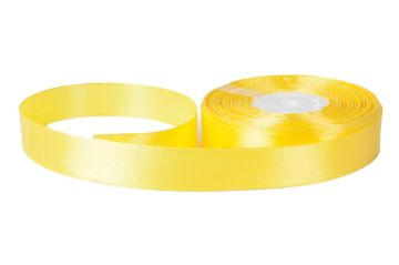 Лента атласная 15мм 25м желтая 1/10