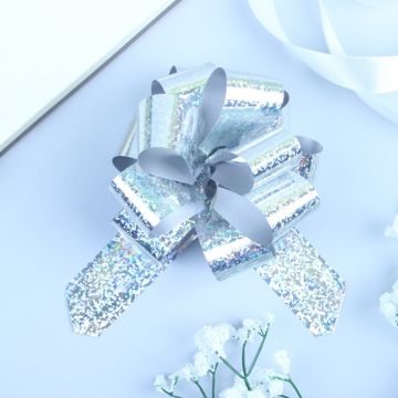 Бант-шар 3см голография серебро 20/20