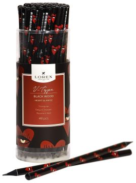 Карандаш ч/гр НВ заточенный трехгранный LOREX V-TYPE BLACK WOOD HEART GLIMPSE 1/48/576 Карандаш ч/гр НВ заточенный трехгранный LOREX V-TYPE BLACK WOOD HEART GLIMPSE 1/48/576