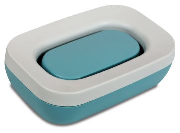 Мыльница настольная серо-бирюзовая Эллиса 1/19