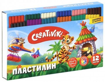 Пластилин 12цв 180г классический Creativiki 1/32
