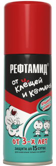 Репеллент аэрозоль от комаров, клещей Рефтамид для всей семьи Baby 100мл Сибиар 1/15