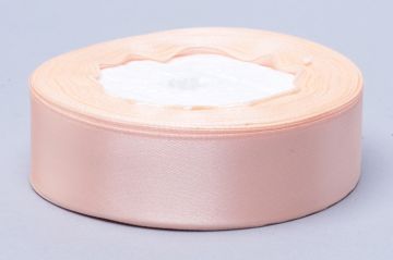 Лента атласная 25мм 25м персиковая 5/5