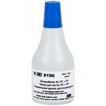 Штемпельная краска синяя 50мл (специальная для полиэтилена и полипропелена) NORIS 1/10