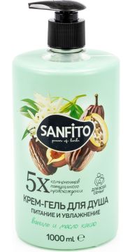 Гель для душа 1л  SANFITO Питание и увлажнение 1/8