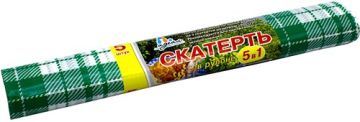 Скатерть полиэтиленовая рулон 110смх9м 5шт Зеленая клетка 1/25