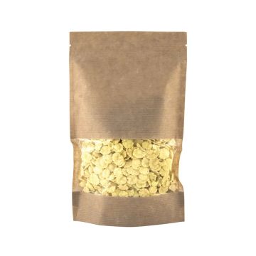 Пакет Zip-Lock Дой-Пак крафт (15х24)+(4,5+4,5) с окном 80мм Aviora 100/700