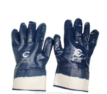 Перчатки нитрил Краги синие 12/120