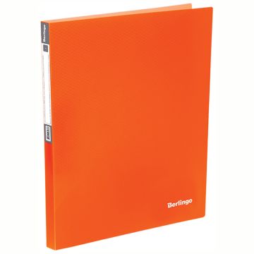 Папка на 4 кольцах BERLINGO 25мм неоновая оранжевая 700мкм 1/20