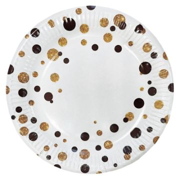 Тарелка картон с рисунком набор 6шт d-230 белый Вечеринка (6шт) 1/55