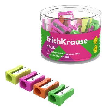 Точилка 1 отверстие ассорти в тубе EasySharp Neon ErichKrause 1/60/1080