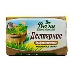 Мыло туалетное 90гр Весна Дегтярное 1/72
