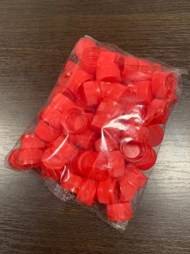 ПЭТ крышка для бутылки 28мм красная 1/100 nelK