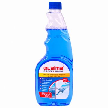 Средство для мытья стекол и зеркал 500мл сменный блок Свежий озон LAIMA Professional 1/12