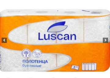 Полотенца бумажные 2сл 66л белые 23х25см 4рул Luscan 1/5/160