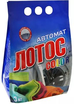 Порошок стиральный Лотос-М 3кг Колор эконом автомат пакет РОСХИМПРОМ 1/6 