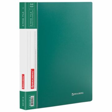 Папка на 2 кольца BRAUBERG "Стандарт", 25мм, зеленая, до 170 листов, 0,8мм 1/14