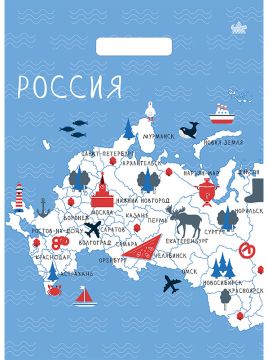 Пакет с вырубной ручкой (31,5х43)-50 Грэй Глосс Наша страна Тико 50/500