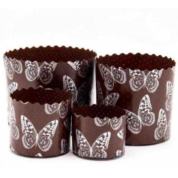 Форма бумажная для куличей d-110мм h-85мм Бабочки 1/1900