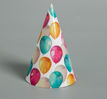 Набор колпаков 10шт С днем рождения шарики 10/10