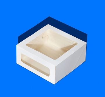 Коробка для торта с окном 180х180х100мм картонная белая ForGenika CAKE II 15/135
