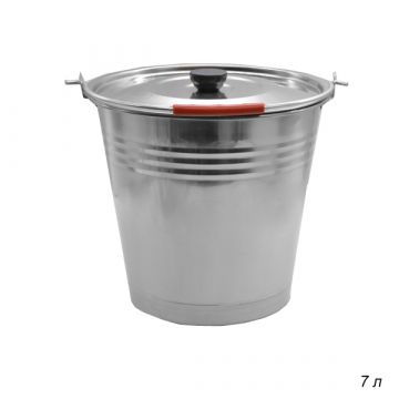 Ведро 7л с крышкой нерж Катунь
