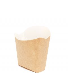 Коробка бумажная для картофеля фри 115х45х123мм крафт ламинированный Fry Pack 50/500