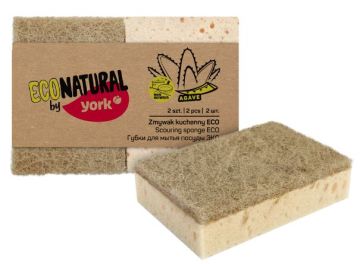 Губка для посуды макси (2шт) 100х70х25мм ЭКО Натурал YORK 1/28