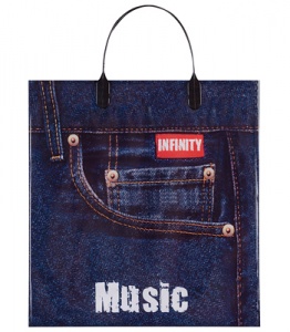 Пакет с пластмассовыми ручками (35х33+10) Джинсы средн 10/50